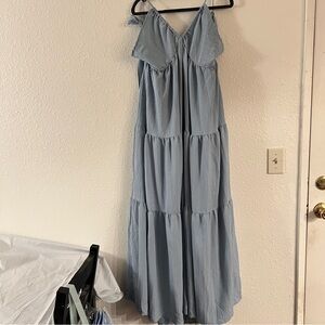 Elegant Baby Blue Maxi Dress